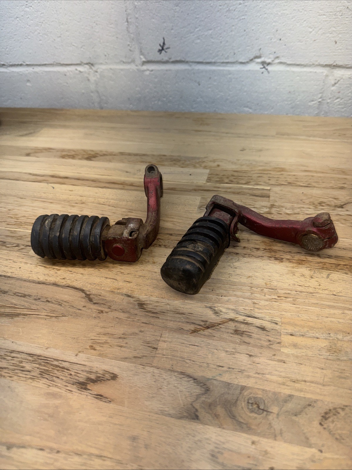 1974 YAMAHA DT360 Foot Pegs w/Mounting Brackets PAIR