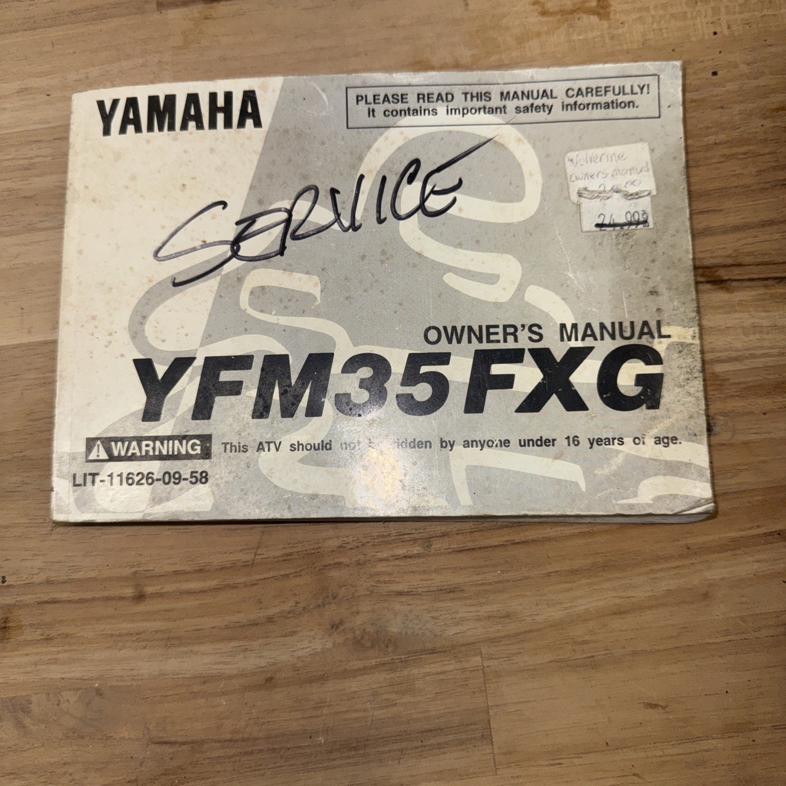 1994 1995 Yamaha YFM35FXG  Owners Manual